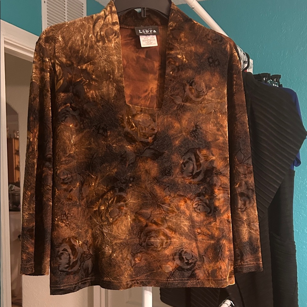 Luna Brown Floral Women's Top
